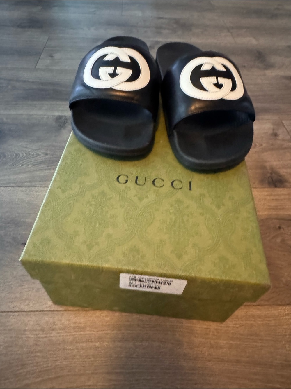 Authentic Gucci Unisex Slides with dust bag and original box.